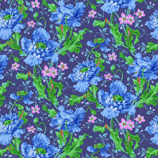 Free Spirit Kaffe Fassett Papaver Blue quilting fabric