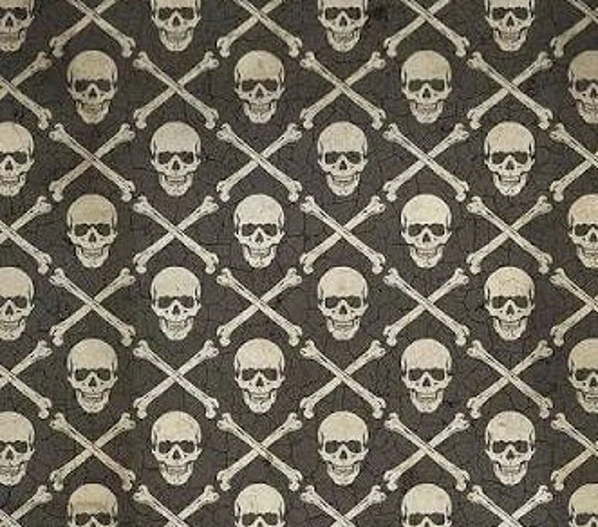 Regions Beyond Black Crossbones Halloween quilting fabric detail by Tim Holtz for Free Spirit