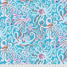 Free Spirit Kaffe Fassett Octopus Turquoise quilting fabric