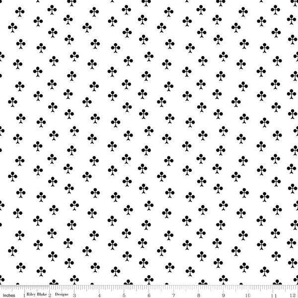 Queen of Ween Clubs White Halloween quilting fabric by Riley Blake