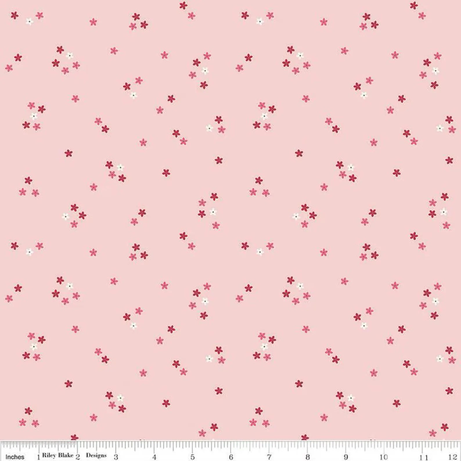 Berry Market Flowers Baby Pink quilting fabric by Riley Blake