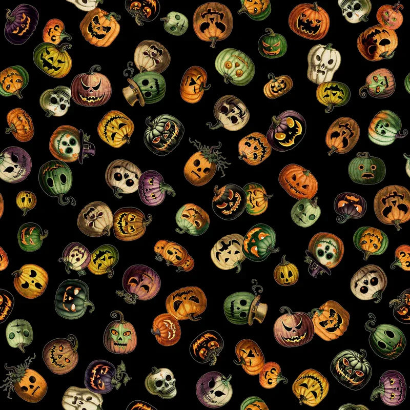 Creepsville Pumpkin Toss Halloween quilting fabric by Quilting Treasures