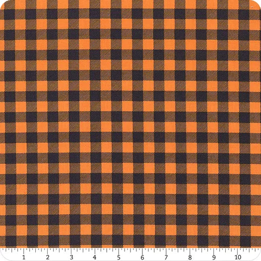 Buffalo Check Orange and Black plaid quilting fabric by Wilmington Prints