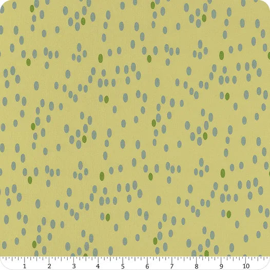 Olive You Light Lime Dots quilting fabric by Zen Chic for Moda