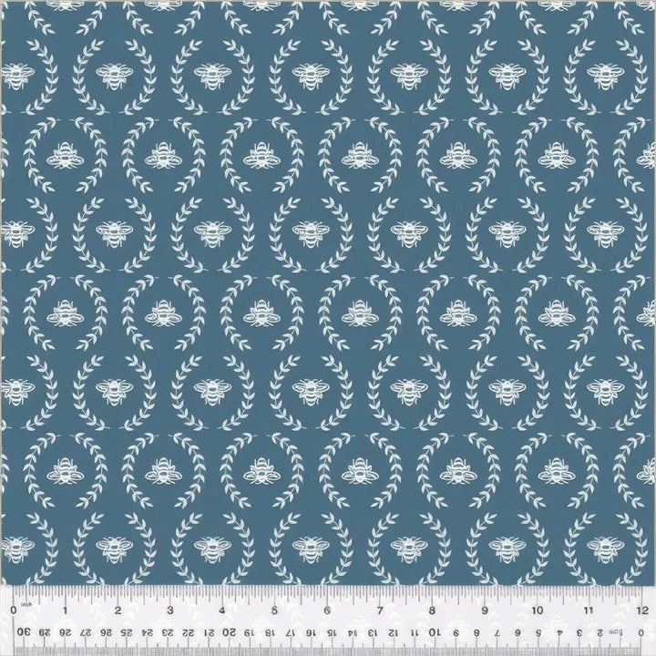 Clover and Dots Denim polka dot quilting fabric by Windham Fabrics