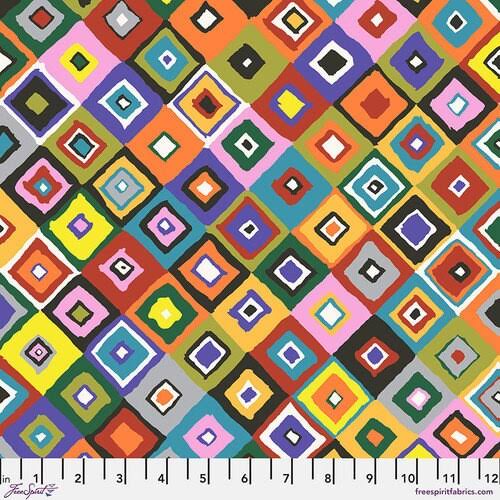 Free Spirit Kaffe Fassett Square Dance Multi quilting fabric