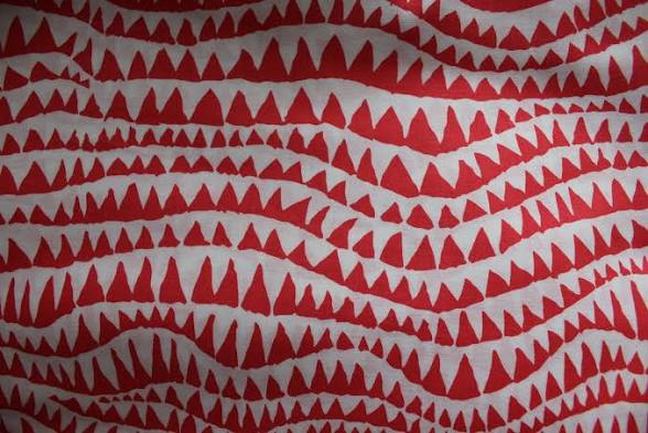 Free Spirit Kaffe Fassett Sharks Teeth Red quilting fabric
