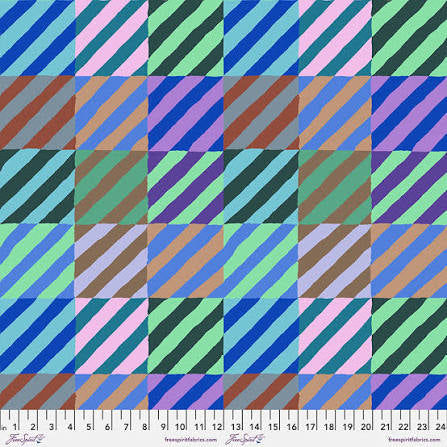 Free Spirit Kaffe Fassett Regimental Ties Blue quilting fabric