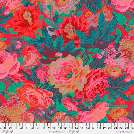 Free Spirit Kaffe Fassett Floral Burst Red quilting fabric