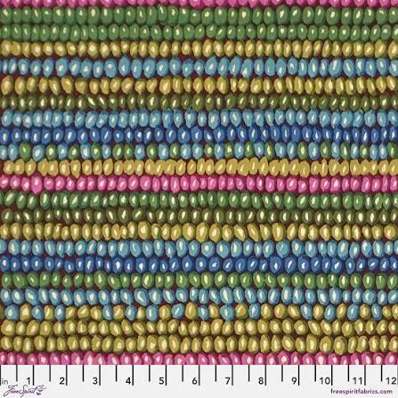Free Spirit Kaffe Fassett Bead Stripe Moss quilting fabric