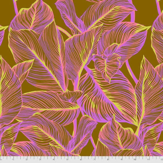 Free Spirit Anna Maria Canna Toffee quilting fabric
