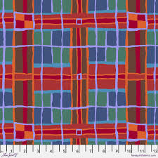Free Spirit Kaffe Fassett Checkmate Brown quilting fabric