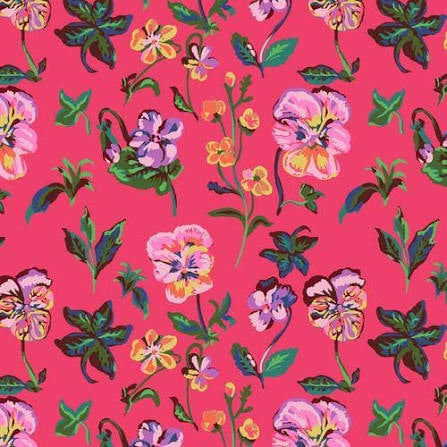 Free Spirit Pansies Bright quilting fabric