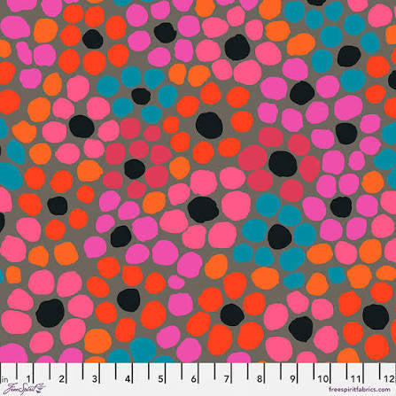 Free Spirit Kaffe Fassett Flower Dot Grey quilting fabric