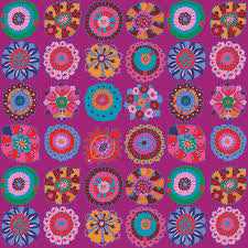 Free Spirit Kaffe Fassett Carpet Cookies Magenta quilting fabric