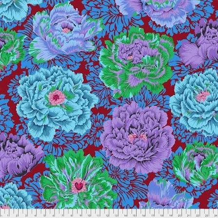 Free Spirit Kaffe Fassett Brocade Peony Cool quilting fabric
