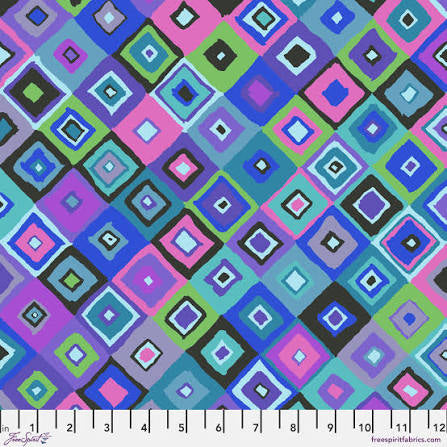 Free Spirit Kaffe Fassett Square Dance Blue quilting fabric