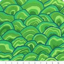 Free Spirit Kaffe Fassett Wobble Green quilting fabric