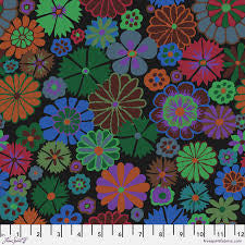 Free Spirit Kaffe Fassett Folk Flower Dark quilting fabric