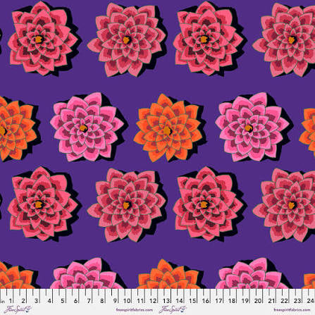 Free Spirit Kaffe Fassett Shadow Flower Purple quilting fabric