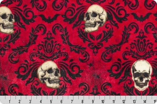 Deja Boo Scarlet Digital Cuddle minky fabric by Shannon