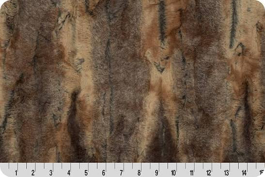 Luxe Cuddle Red Fox Amber Taupe minky fabric by Shannon