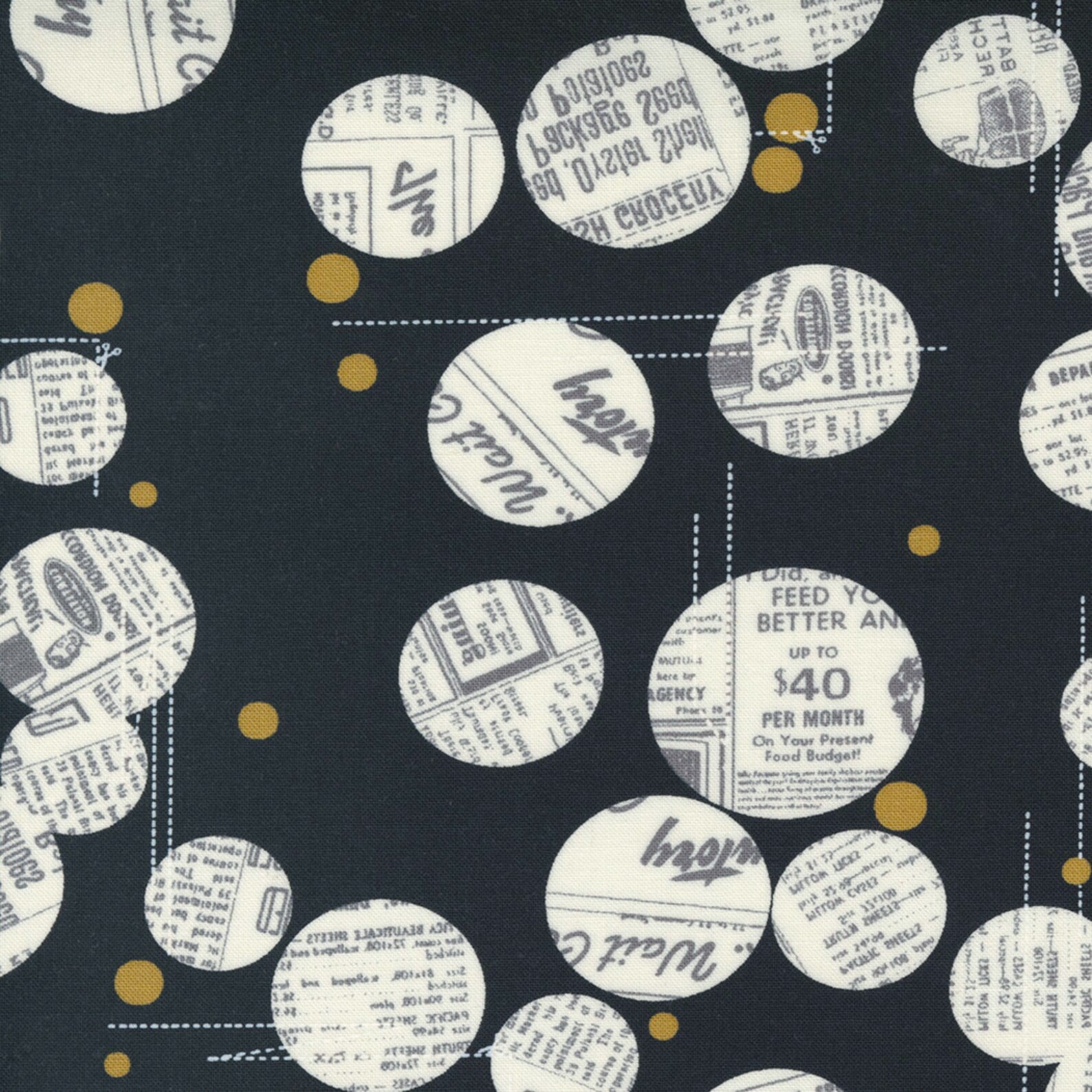 Celestial News Dropping Circles quilting fabric by Moda