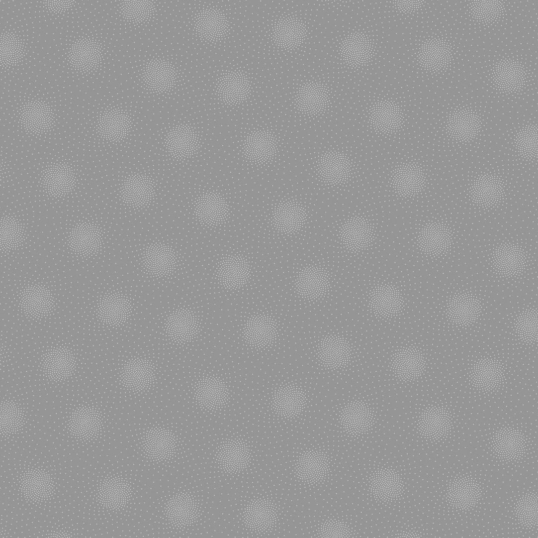 FIGO Fabrics The Botanist Sunflower Gray quilting fabric — sunflower blooms in soft gray