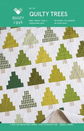 Quilty Trees Quilt Kit throw size with tree-themed quilt fabrics