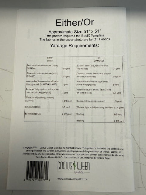 BasiX Either/Or Pattern Quilt Kit