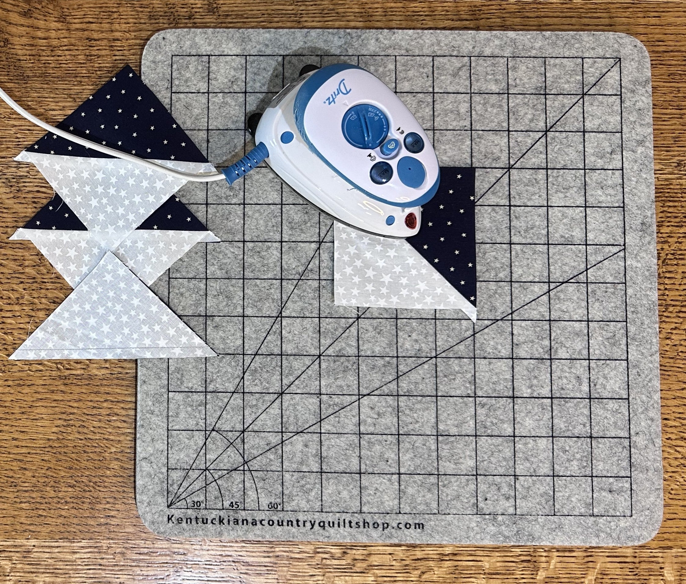 13 1/2" Square New Zealand Wool Pressing Mat - Grid Printed