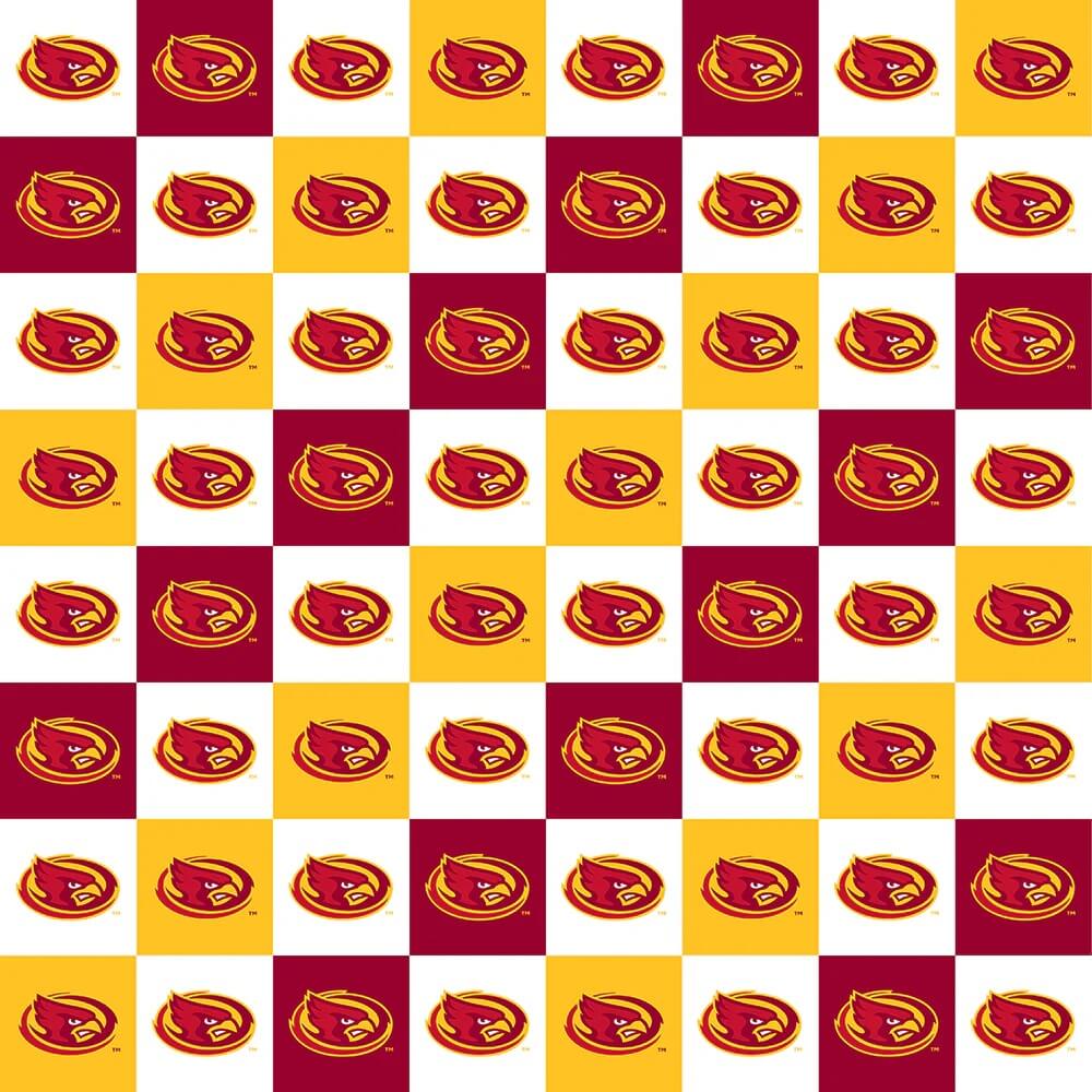 Iowa State Cyclones collegiate check licensed cotton fabric 3 yard pack