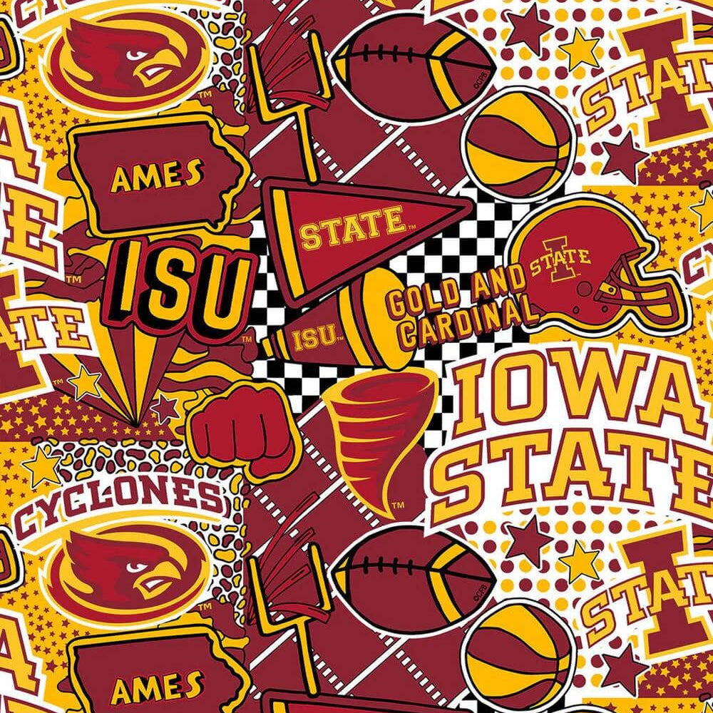 Iowa State Cyclones - Pop Art 44"/45" Fabric per yard