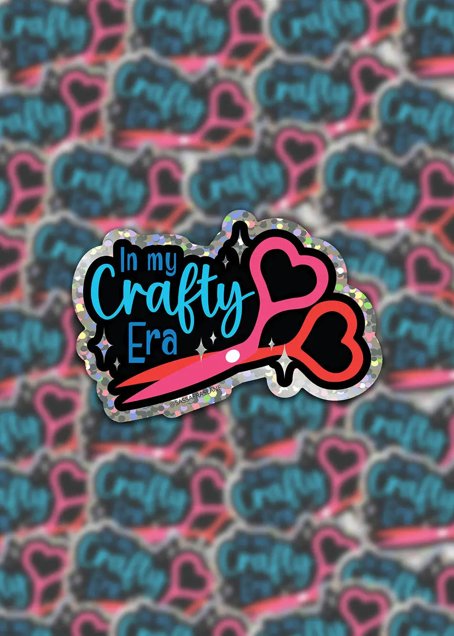 In My Crafty Era Glitter Stickers - Linda's Electric Quilters