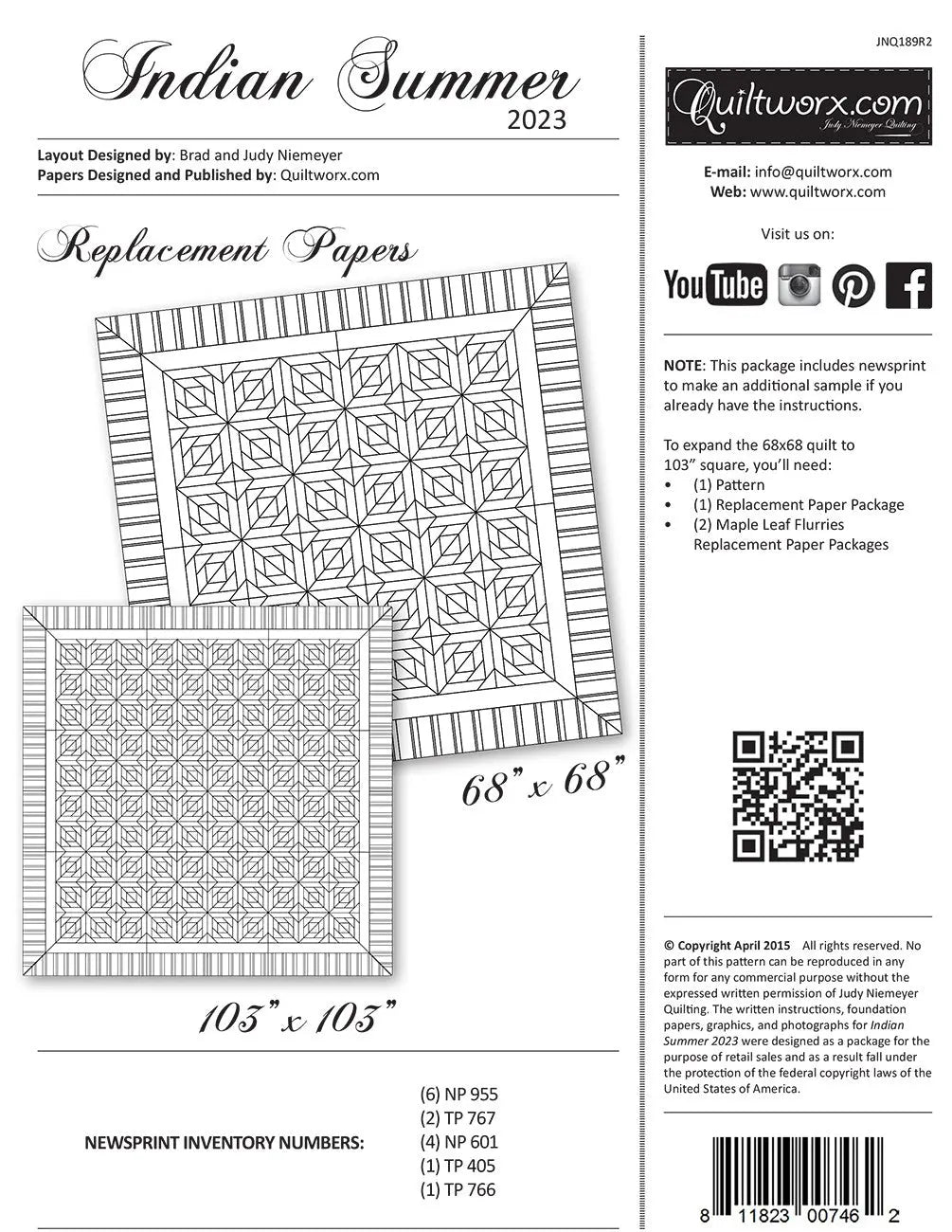 Indian Summer 2023 Replacement Papers - Linda's Electric Quilters