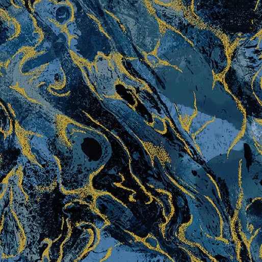 Indigo Marbled Earth Cotton 44”/45" Fabric Per Yard Benartex Inc