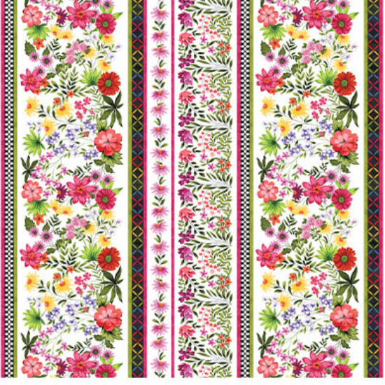 Inspired Blooms Stripe quilting fabric by Shannon Roberts for Benartex, floral stripe print on cotton, sold by the yard