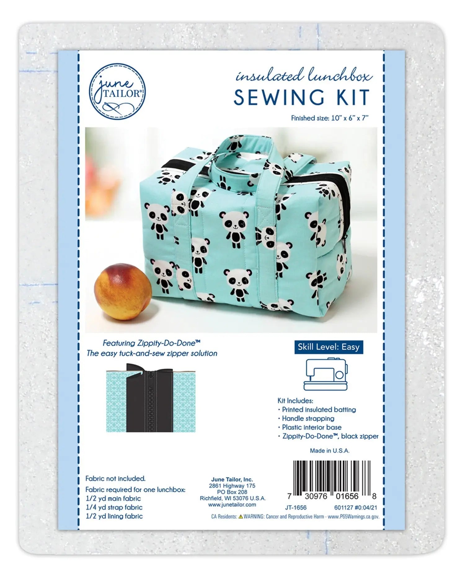 Insulated Lunchbox Tote - Zipper Black - Linda's Electric Quilters