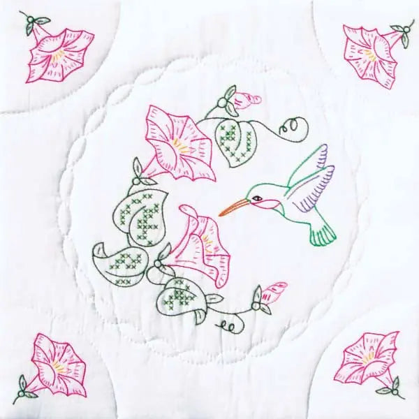 Interlocking Hummingbird & Morning Glories Quilt Block Set - Linda's Electric Quilters