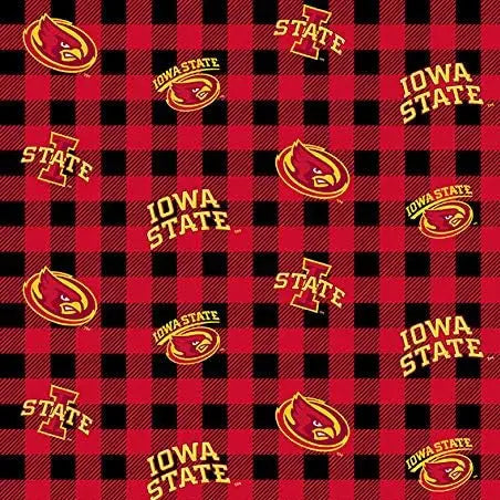 Sykel Iowa State Cyclones buffalo plaid licensed collegiate quilting cotton by the yard