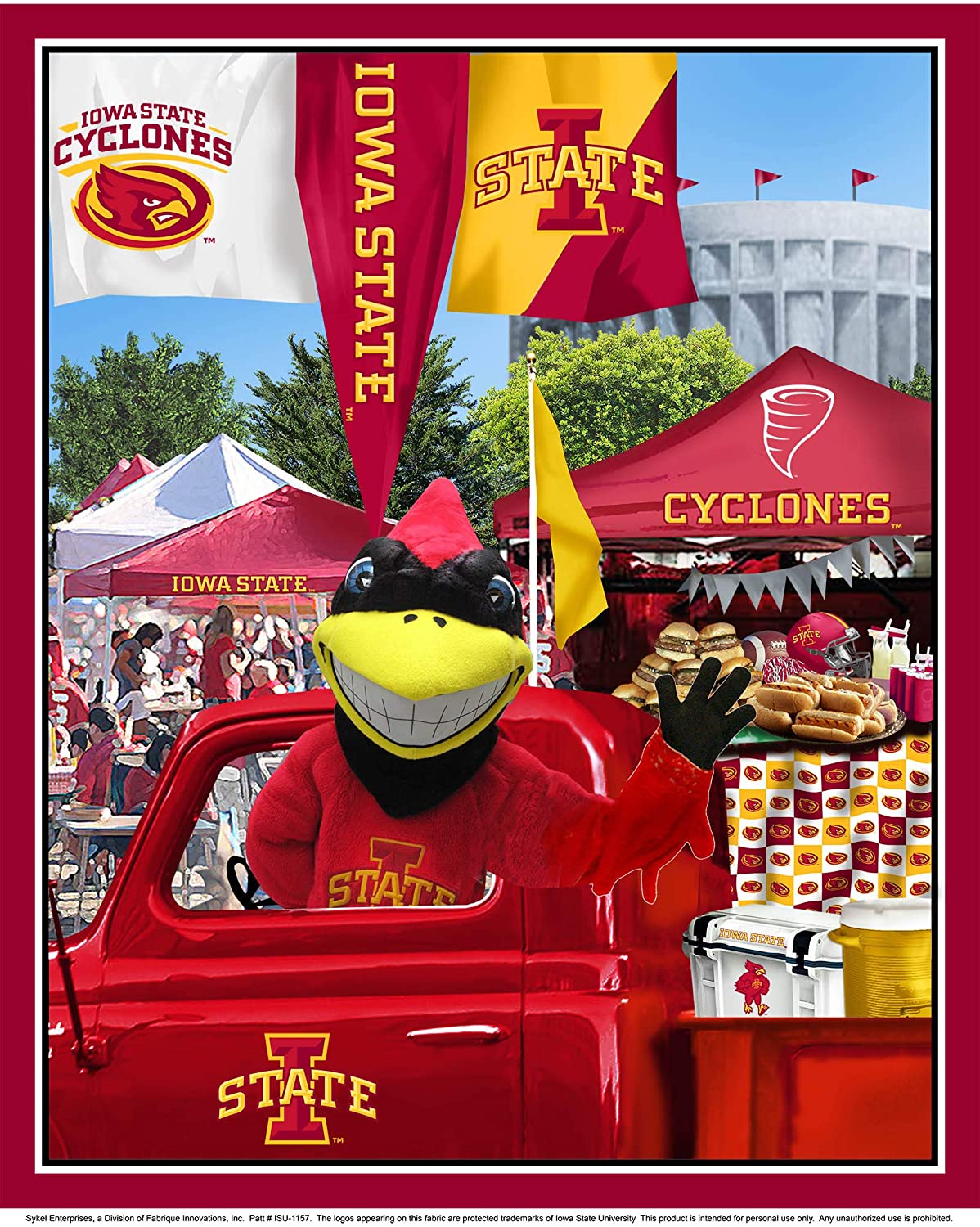 Iowa State Cyclones - Tailgate Panel 44"/45" Fabric per yard