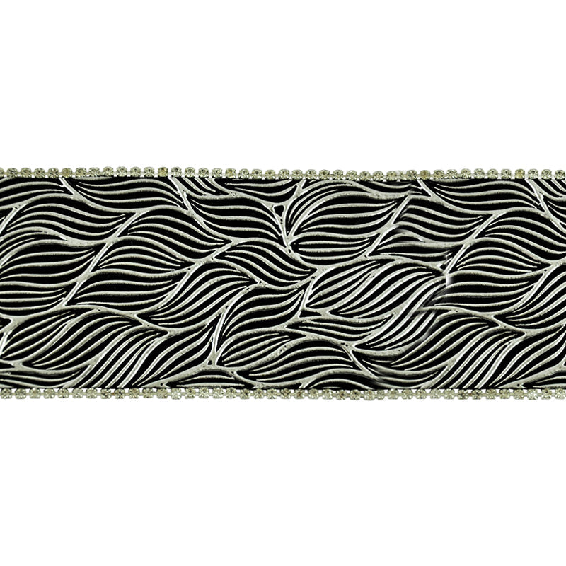 Iron-On Vinyl Rhinestone Trim - 1 7/8" Width (10 YDS)-BVR-705-11