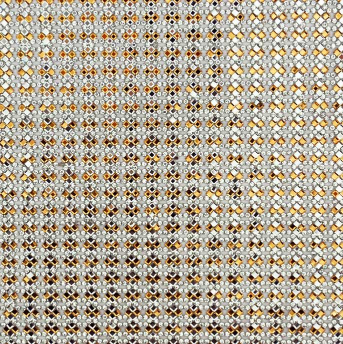 Iron-on Rhinestone Sheet - 15 3/4" x 9 1/2" - BRST-25 Silver and Gold