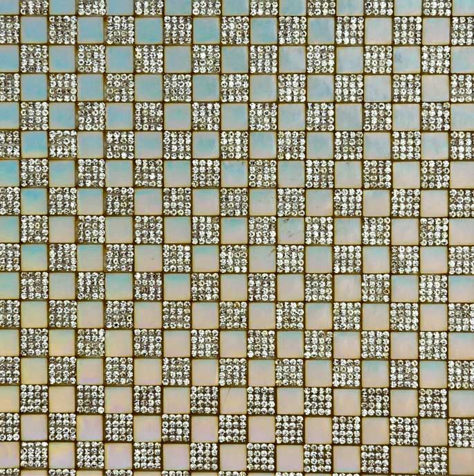 Iron-on Rhinestone Sheet - 15 3/4" x 9 1/2" - BRST-27 Silver