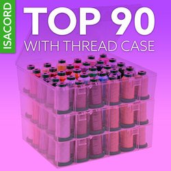 Isacord Top 90 machine embroidery thread set with storage case