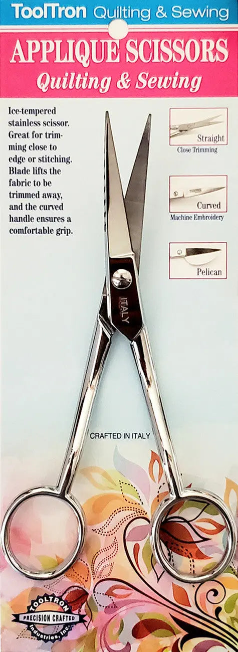 Italian Applique Scissors Curved Blade 6in - Linda's Electric Quilters