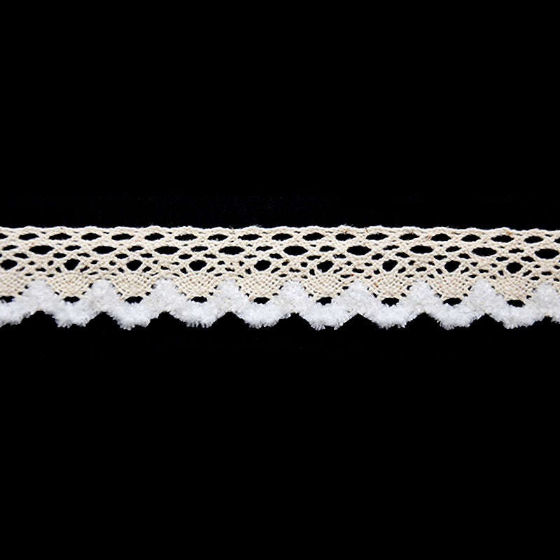 Ivory Cotton Cluny Lace Trim – 1.5-in. Scalloped Edge Openwork Lace – Vintage Sewing & Craft Trim