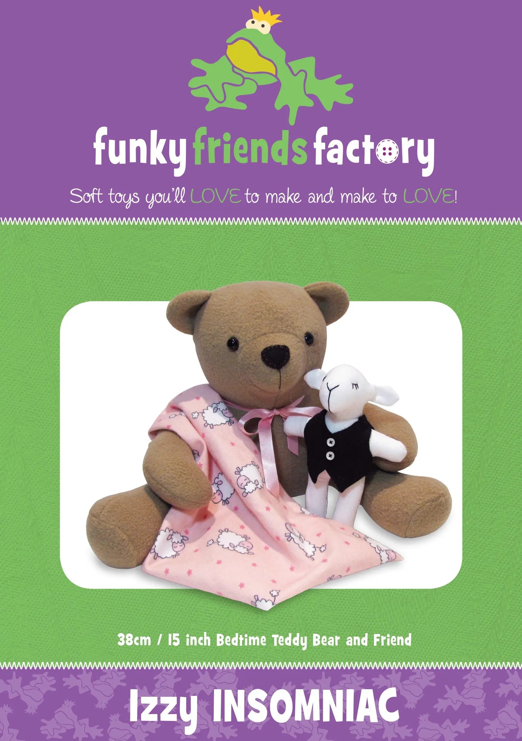 Izzy Insomniac Teddy Bear - Linda's Electric Quilters