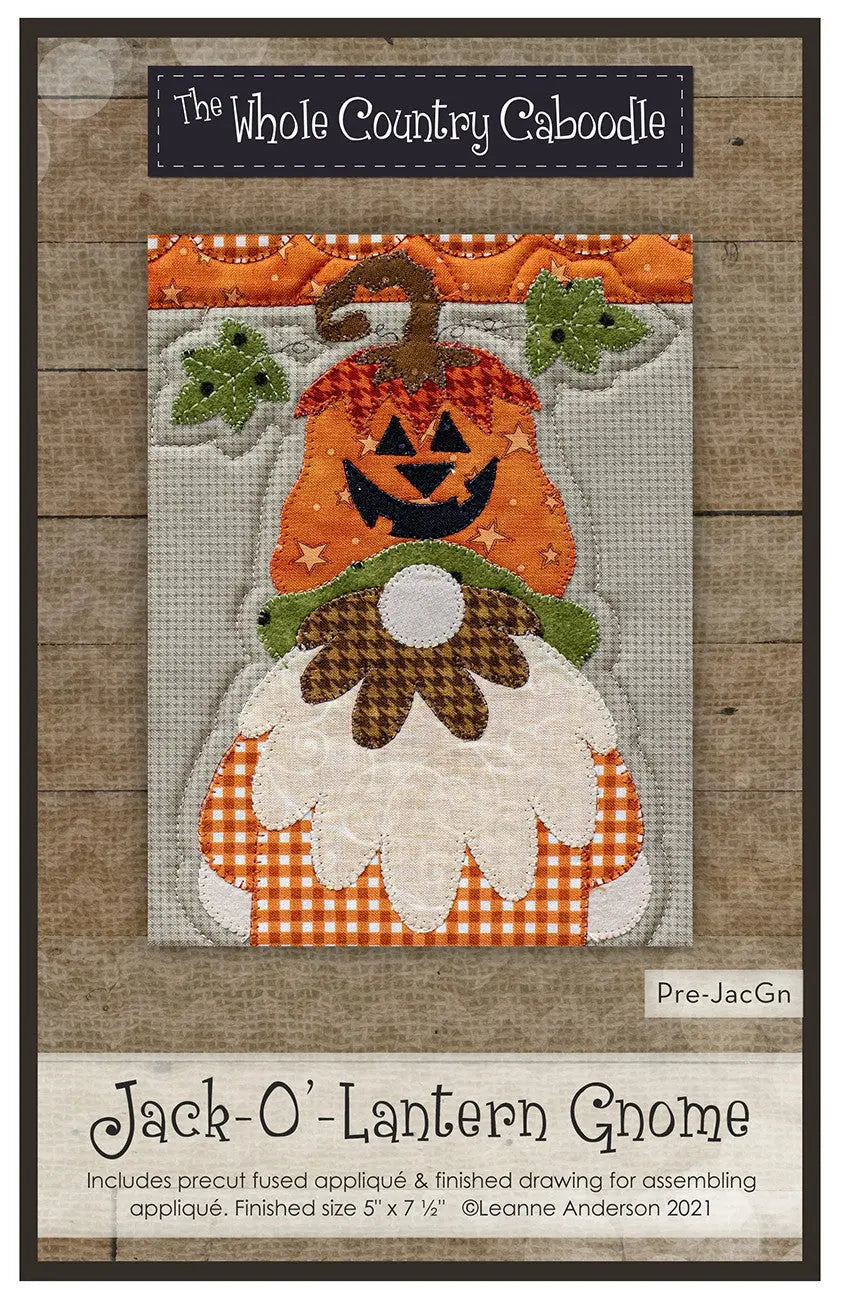 Jack-O-Lantern Gnome Precut Fused Applique Pack Checker Distributor