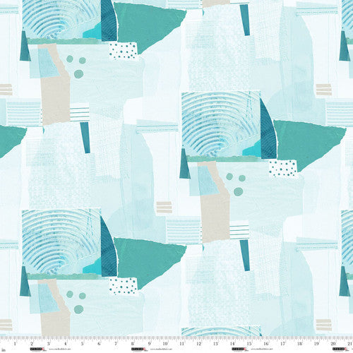 Jade Minamalist Collage Cotton 44"/45" Fabric Per Yard